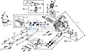 JOYRIDE 200 drawing CYLINDER HEAD CPL   / THERMOSTAT