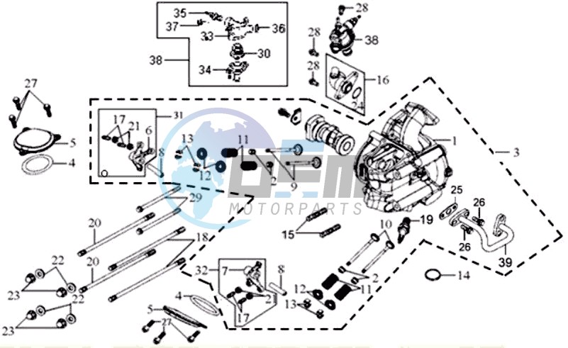 CYLINDER HEAD CPL   / THERMOSTAT