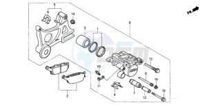 CBR600F4 drawing REAR BRAKE CALIPER