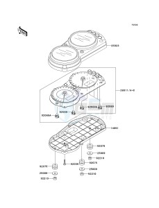 ZX 900 E [NINJA ZX-9R] (E1-E2) [NINJA ZX-9R] drawing METER-- S- -