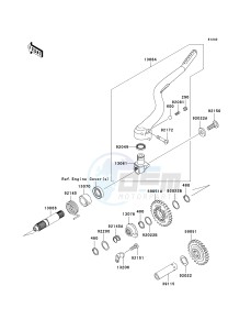 KX 250 T [KX250F] (7F) T7F drawing KICKSTARTER MECHANISM