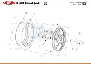 BYE-BIKE-25-KM-H-EURO4-HOLLAND-CARGO-RED drawing FRONT WHEEL