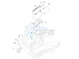 PRIMAVERA 50 2T NOABS E2-E3 (EMEA, APAC) drawing Remote control switches - Battery - Horn