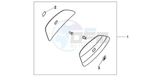 XL700V9 F / CMF drawing 29L PANNIER COLOUR PANEL SET SHASTA WHITE