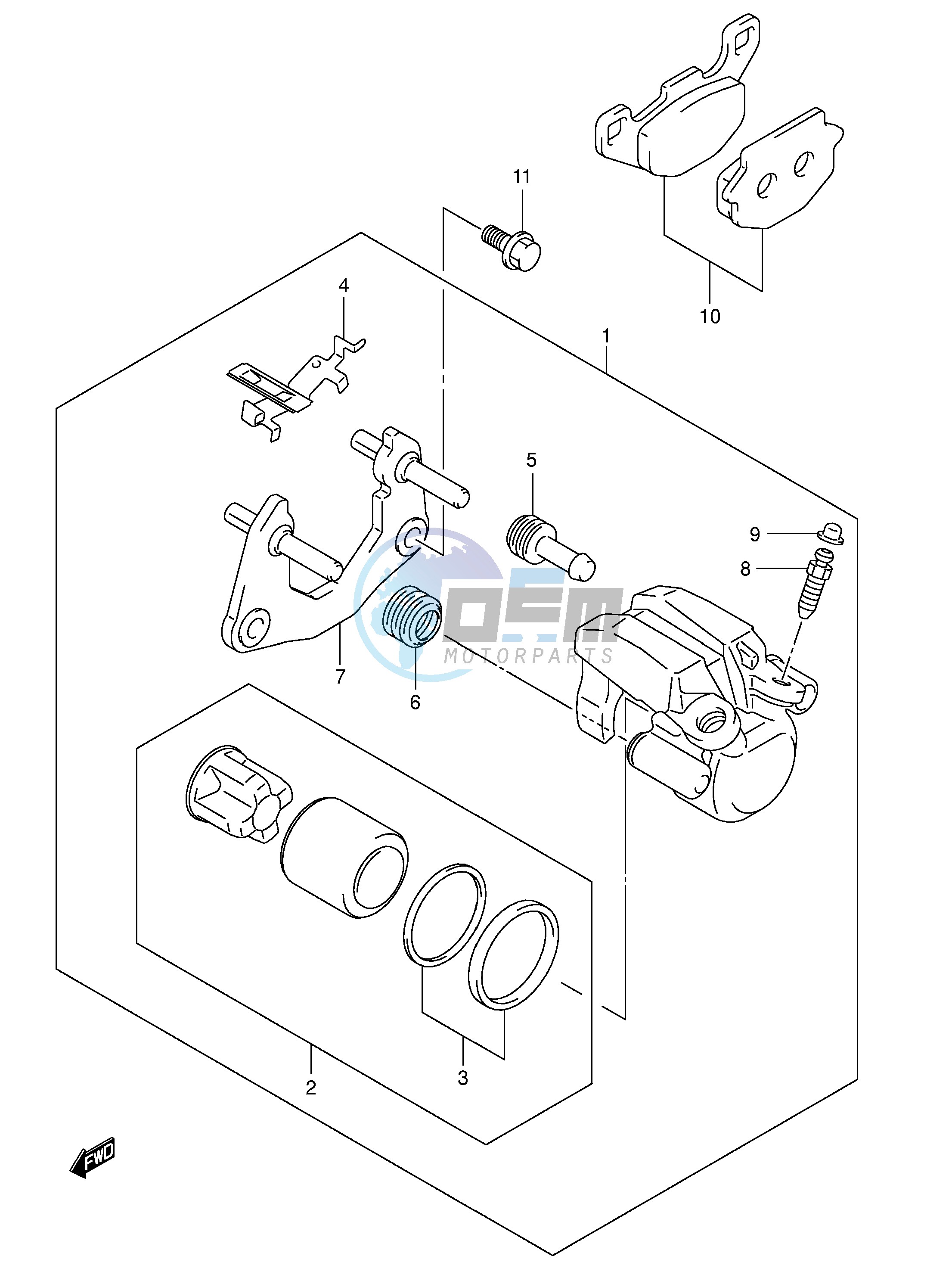 REAR CALIPER (MODEL K5 K6 K7)