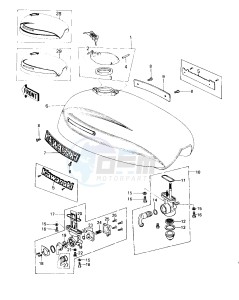 KZ 650 C [CUSTOM] (C1-C3) [CUSTOM] drawing FUEL TANK