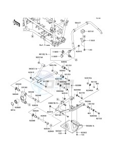 KVF 750 B (BRUTE FORCE 750 4X4I) (B6F-B7FA) A6F drawing REAR SUSPENSION