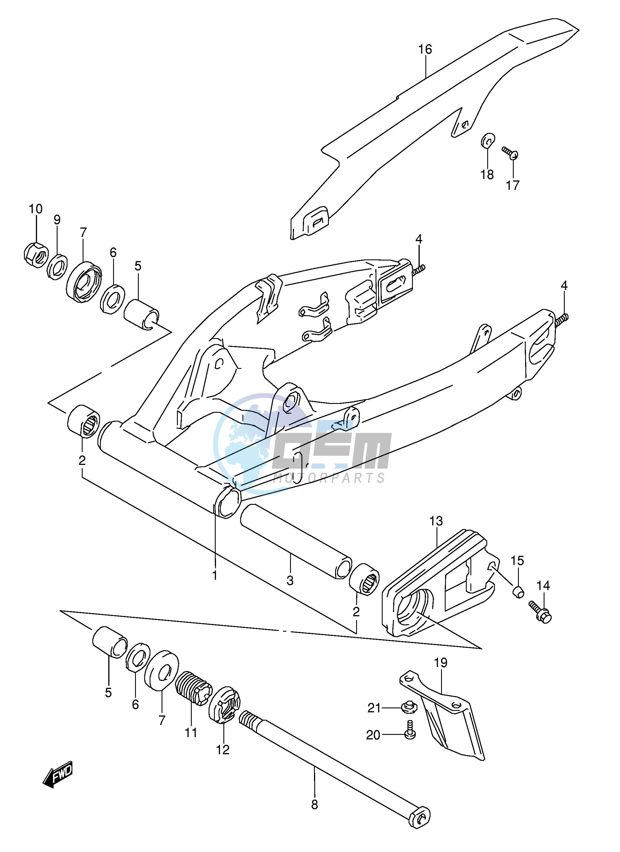 REAR SWINGING ARM (MODEL P R)