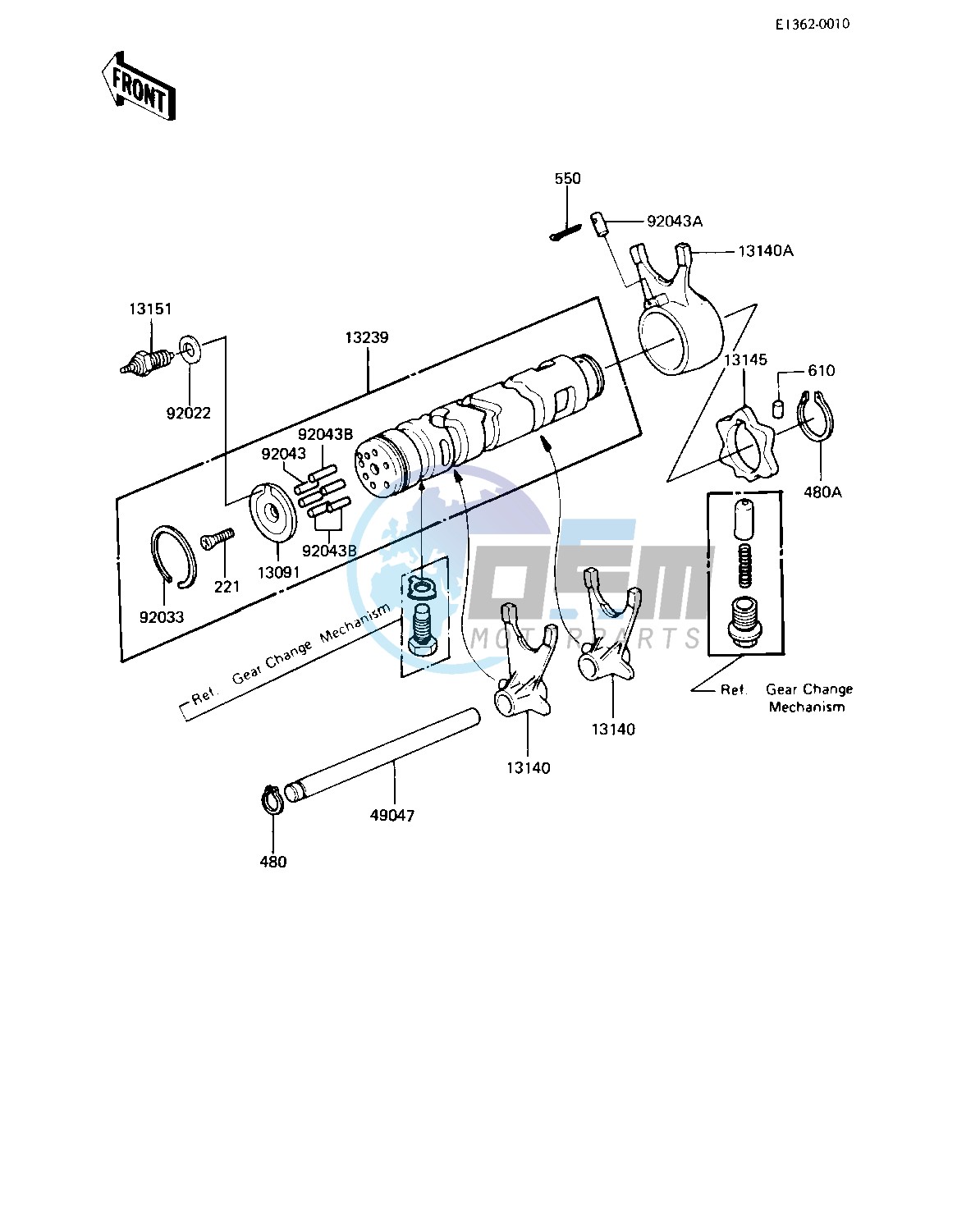 GEAR CHANGE DRUM & FORKS -- 82-83 C3_C4- -