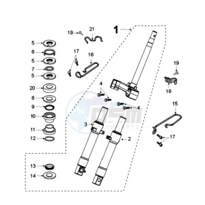 VIVA 3 L 2T A drawing FRONT FORK / STEERINGHEAD