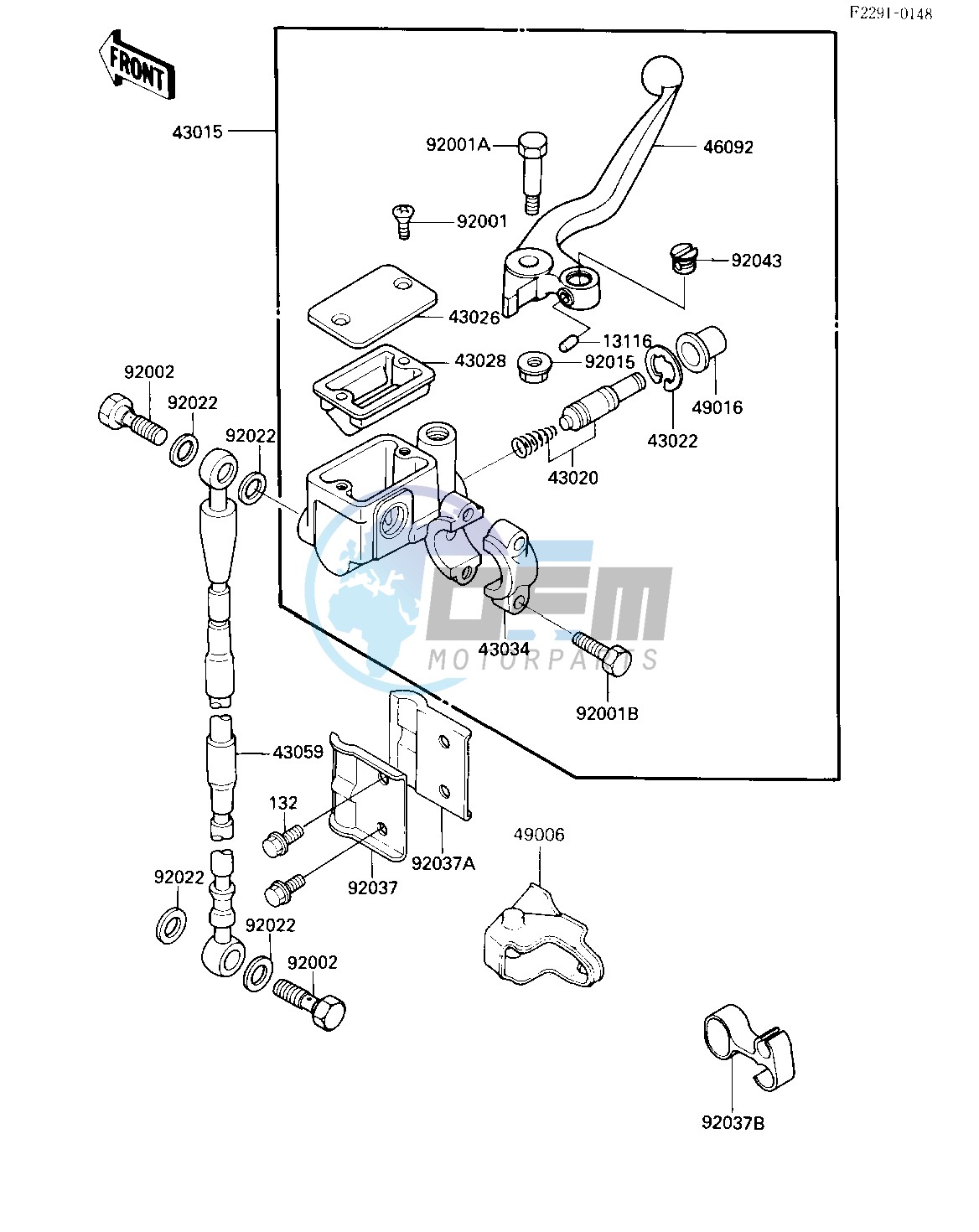 FRONT MASTER CYLINDER -- 85 A2- -