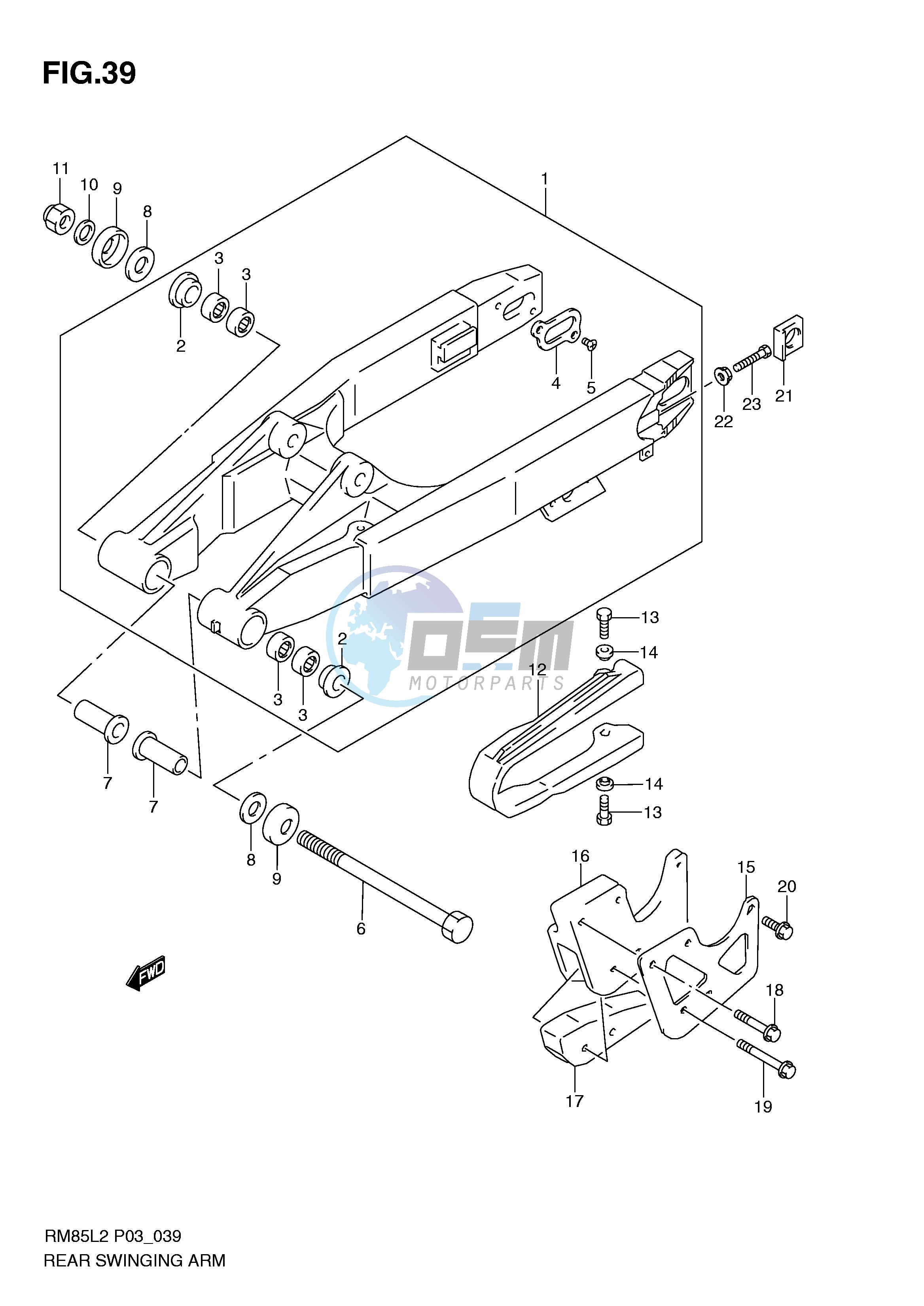 REAR SWINGING ARM (RM85L2 P03)