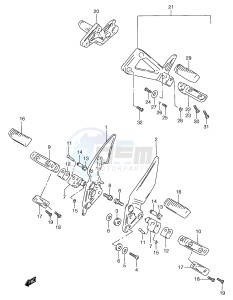 GSF1200 (E2) Bandit drawing FOOTREST (MODEL Y)