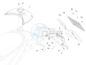 SPRINT 150 4T 3V IE ABS E3 (EMEA) drawing Rear cover - Splash guard