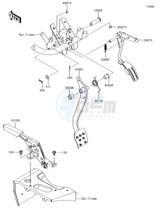 MULE SX KAF400JHF EU drawing Brake Pedal