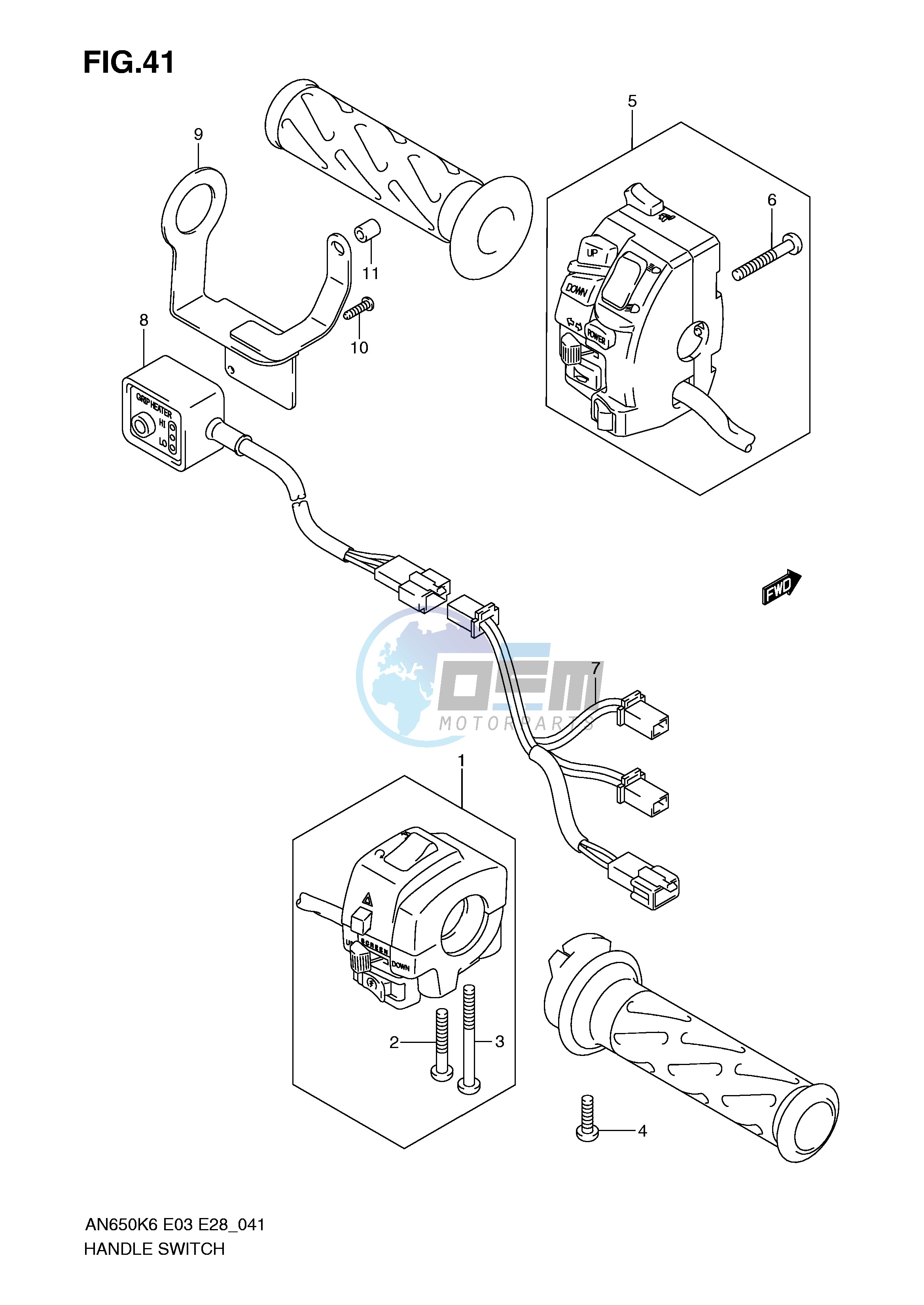 HANDLE SWITCH (AN650AK6 AK7 AK8 AK9 AL0)