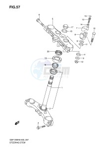 GSF1200 (E2) Bandit drawing STEERING STEM (GSF1200SK6 SAK6)