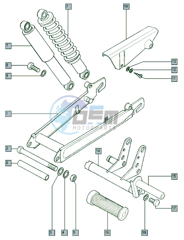 Swinging arm