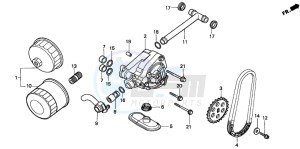 NV750C2 drawing OIL FILTER/OIL PUMP