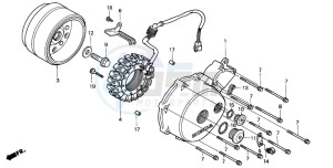 VT750DCA SHADOW SPIRIT drawing LEFT CRANKCASE COVER/ GENERATOR