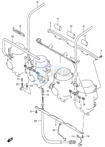 GSX600F (E2) Katana drawing CARBURETOR FITTINGS