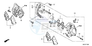 CBR600FC drawing FRONT BRAKE CALIPER (CBR600F)