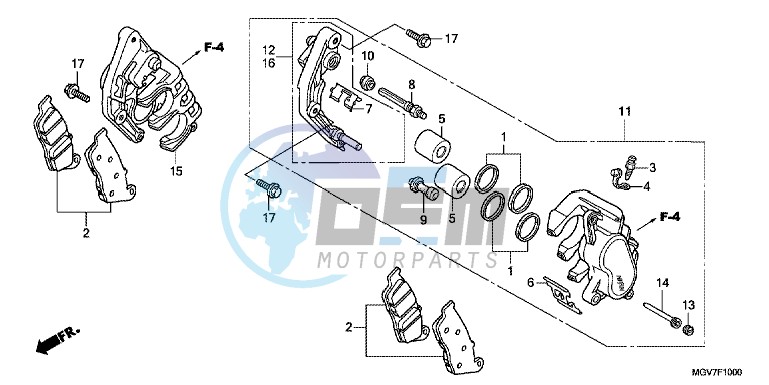 FRONT BRAKE CALIPER (CBR600F)