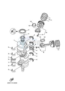 F350AETX drawing CRANKSHAFT--PISTON