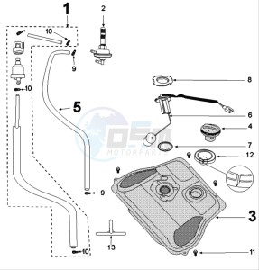 Tweet 125 V drawing TANK AND FUEL PUMP