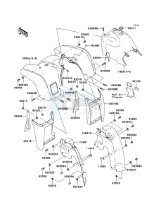 KVF360 KVF360B6F EU drawing Front Fender(s)