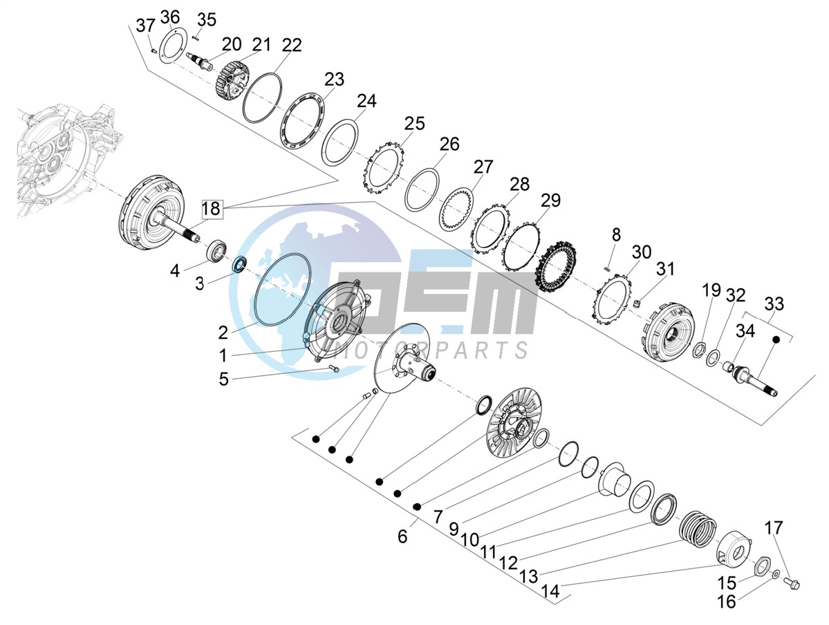 Driven pulley