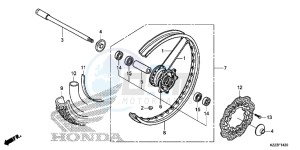 CRF250LD CRF250L UK - (E) drawing FRONT WHEEL (CRF250L)