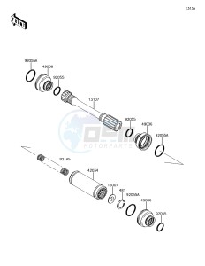 BRUTE FORCE 750 4x4i EPS KVF750GJF EU drawing Drive Shaft-Propeller