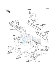 MULE 4010 DIESEL 4x4 KAF950FBF EU drawing Side Covers/Chain Cover