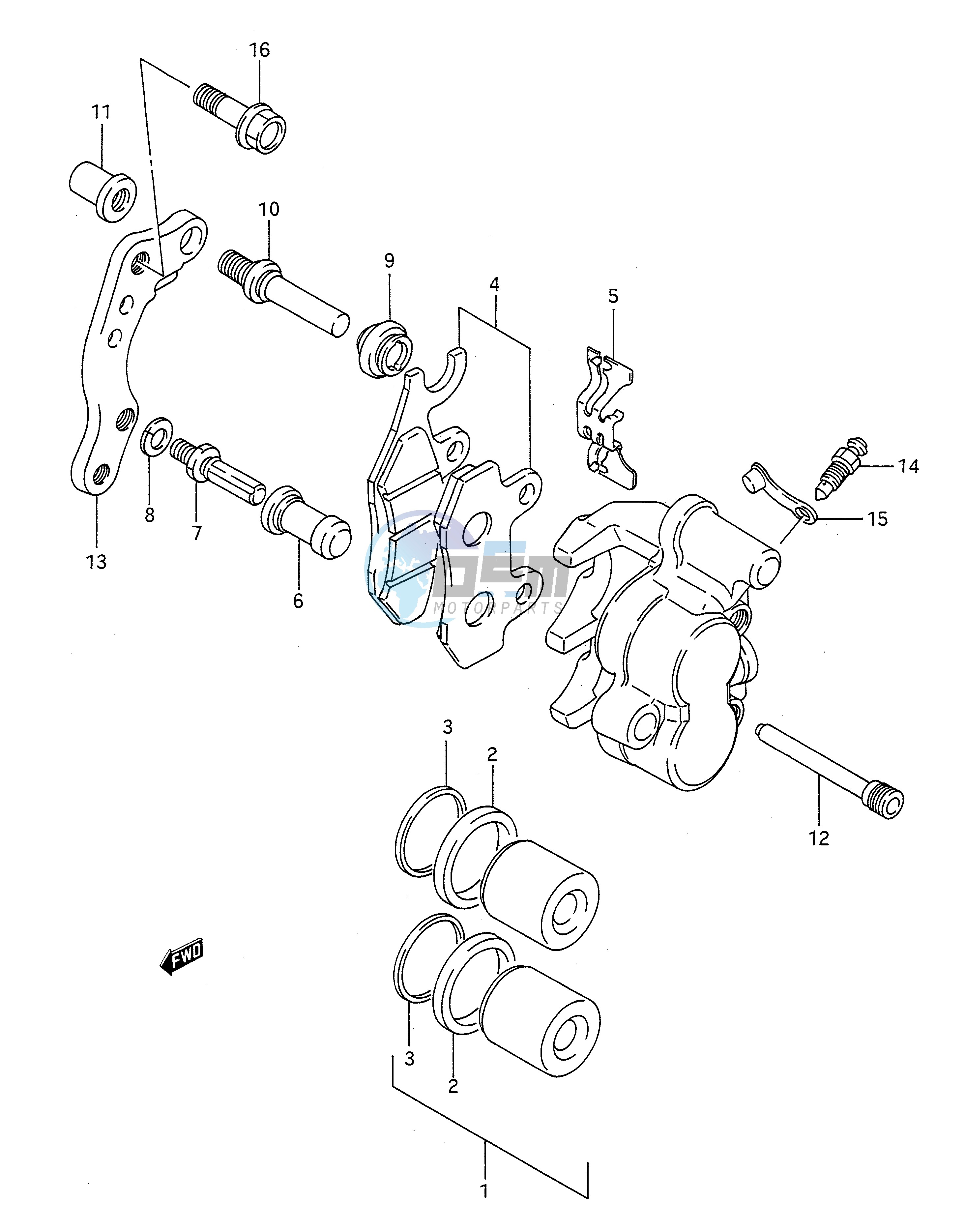 FRONT CALIPER (MODEL M N)