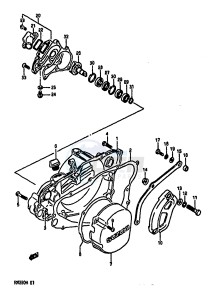 RM250 (G-H) drawing CRANKCASE COVER-WATER PUMP (MODEL H)