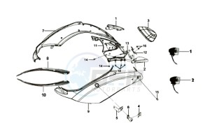 MIO 100 drawing FR PLATE / HEAD LIGHT / FOOTREST