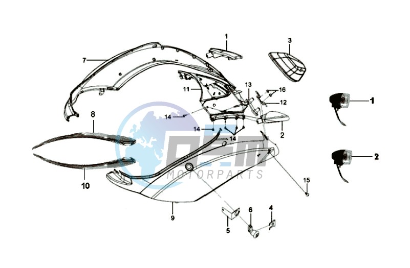 FR PLATE / HEAD LIGHT / FOOTREST