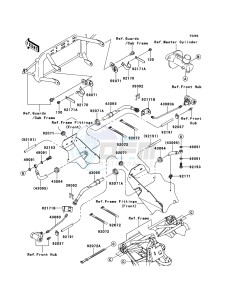 MULE_610_4X4 KAF400AEF EU drawing Front Brake Piping