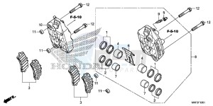 CBR1000S2 2ED - (2ED) drawing FRONT BRAKE CALIPER (CBR1000S1/S2)