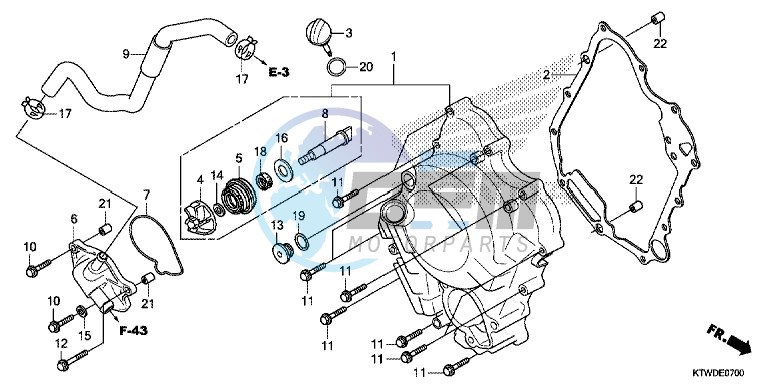 RIGHT CRANKCASE COVER/WATER PUMP