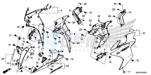 CBR500RAD CBR500R ABS UK - (E) drawing MIDDLE COWL