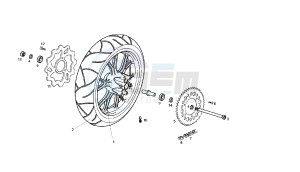 SENDA SM DRD RACING LTD - 50 CC VTHSR2D2B EU2 drawing REAR WHEEL