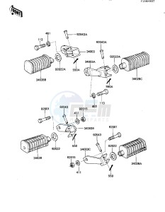 KZ 550 D [GPZ] (D1) [GPZ] drawing FOOTRESTS