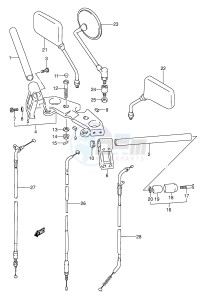 GS500E (E2) drawing HANDLEBAR (MODEL R)