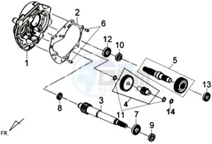 X'PRO 50 45KMH (L8) EU EURO4 drawing DRIVESHAFTS