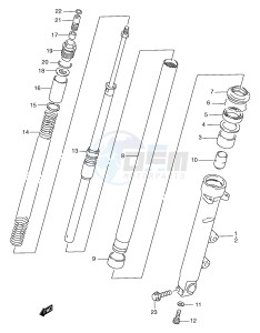 GSF1200 (E2) Bandit drawing FRONT DAMPER (GSF1200SAV SAW SAX SAY)