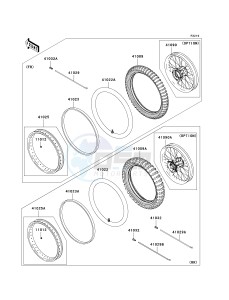 KLX 250 T [KLX250S] (T8F) T9F drawing WHEELS_TIRES