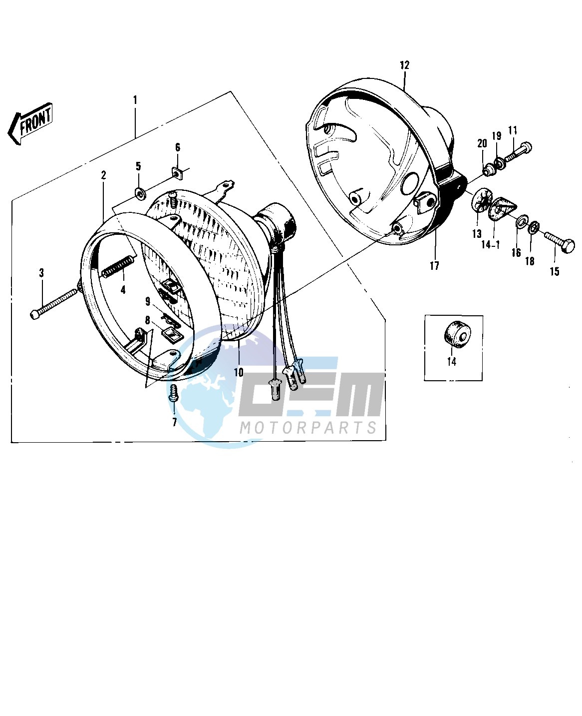 HEADLIGHT -- 72-73 F9_F9-A 350- -