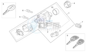 Scarabeo 500 drawing Lock hardware kit